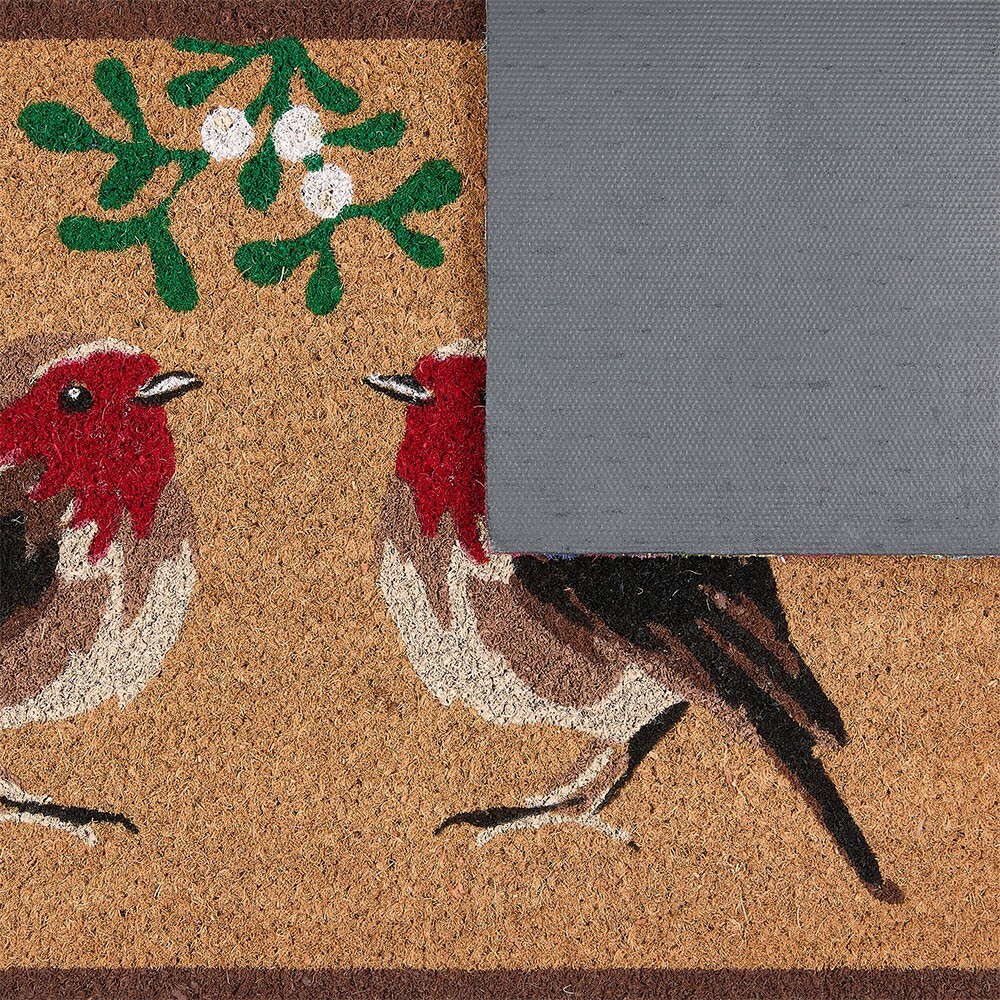 Christmas robins doormat