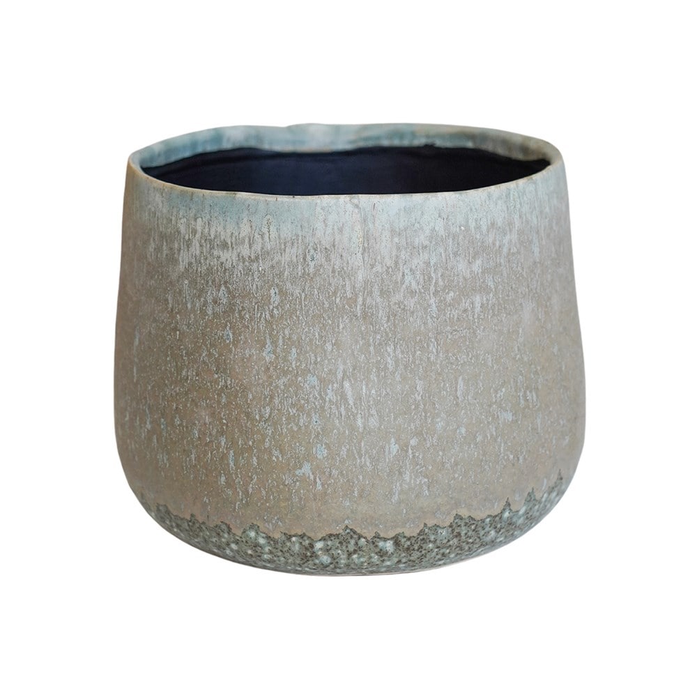 Glazed ombre plant pot - grey