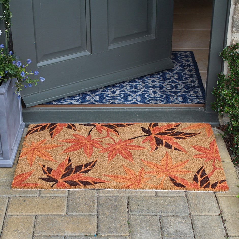 RHS maple leaf coir doormat