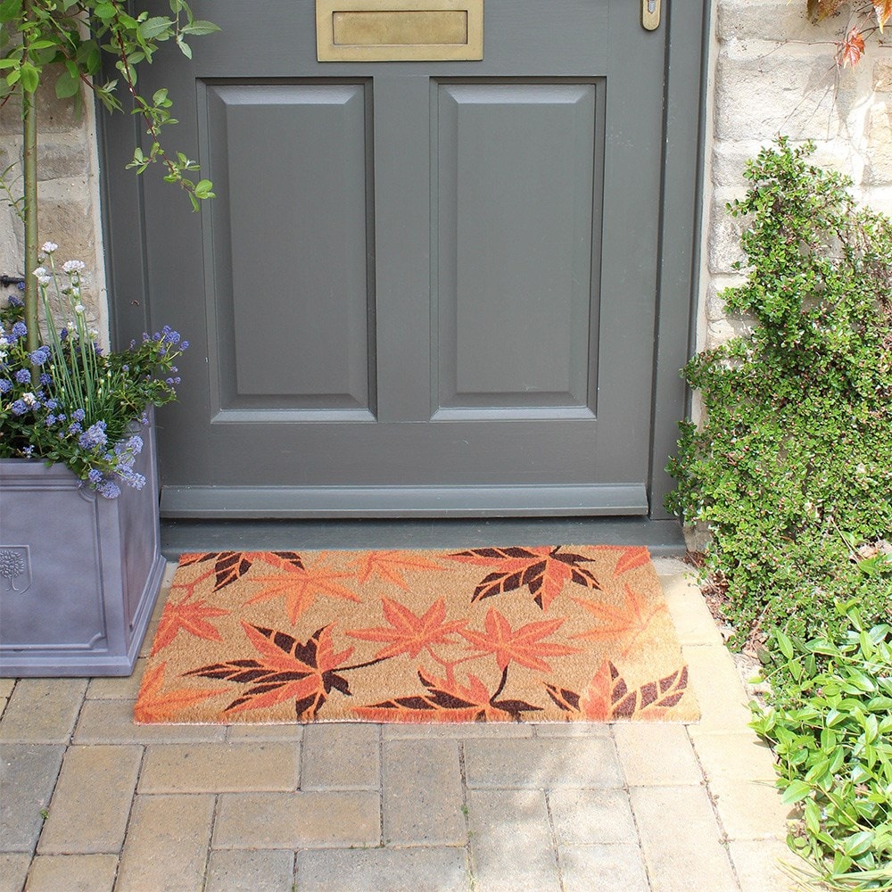 RHS maple leaf coir doormat