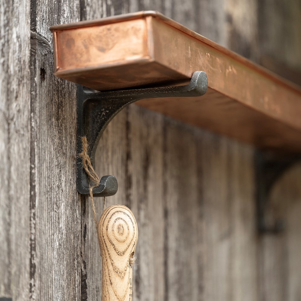 Wall tray brackets with hanging hook - set of two