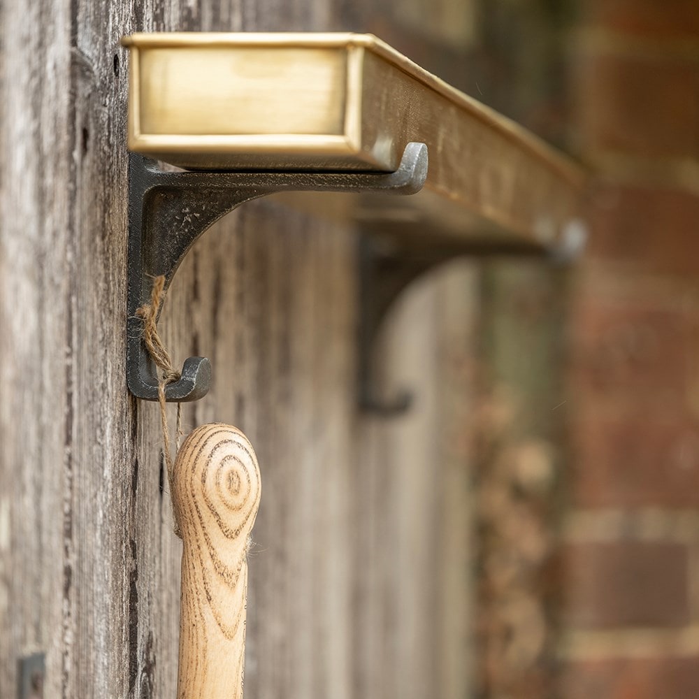 Wall tray brackets with hanging hook - set of two