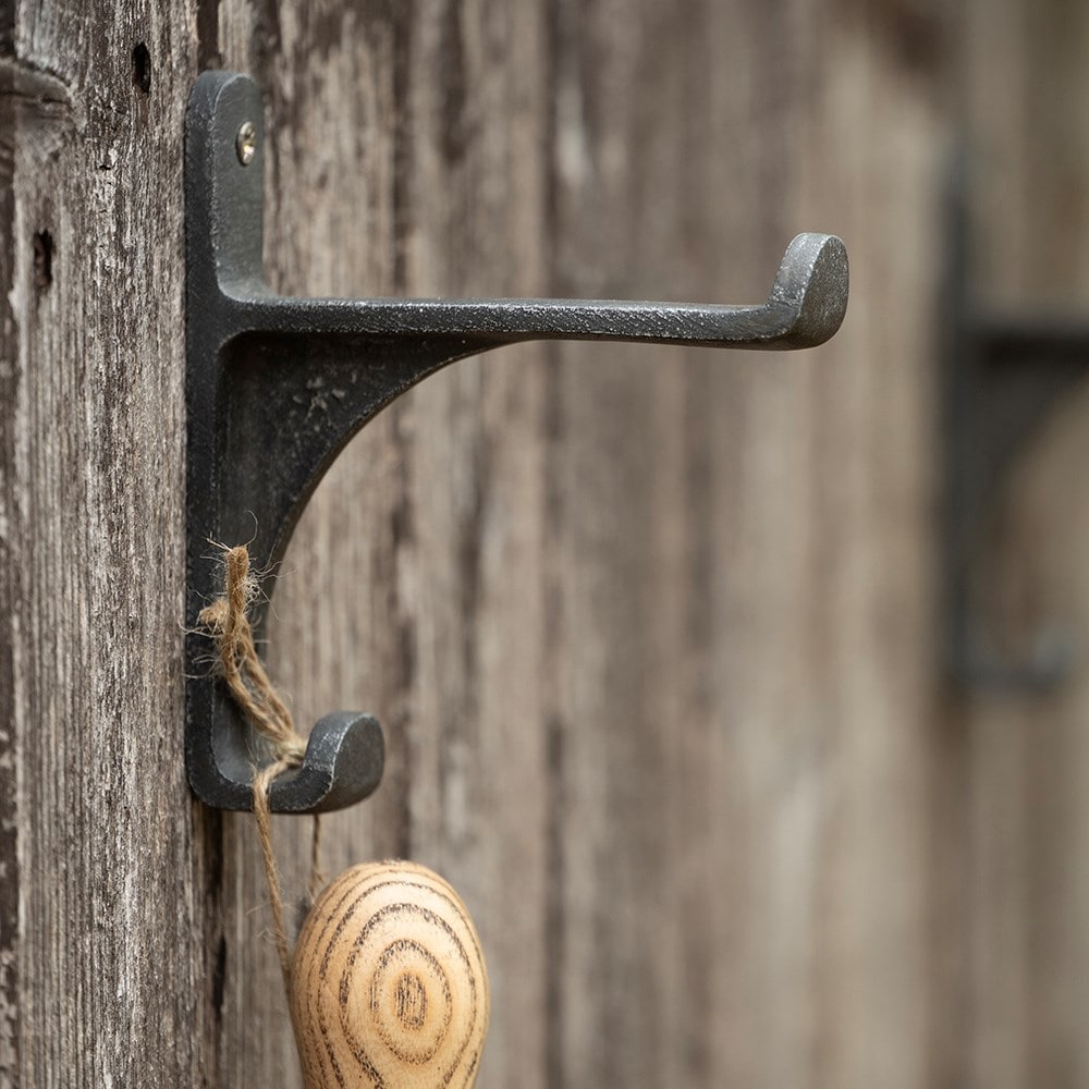 Wall tray brackets with hanging hook - set of two
