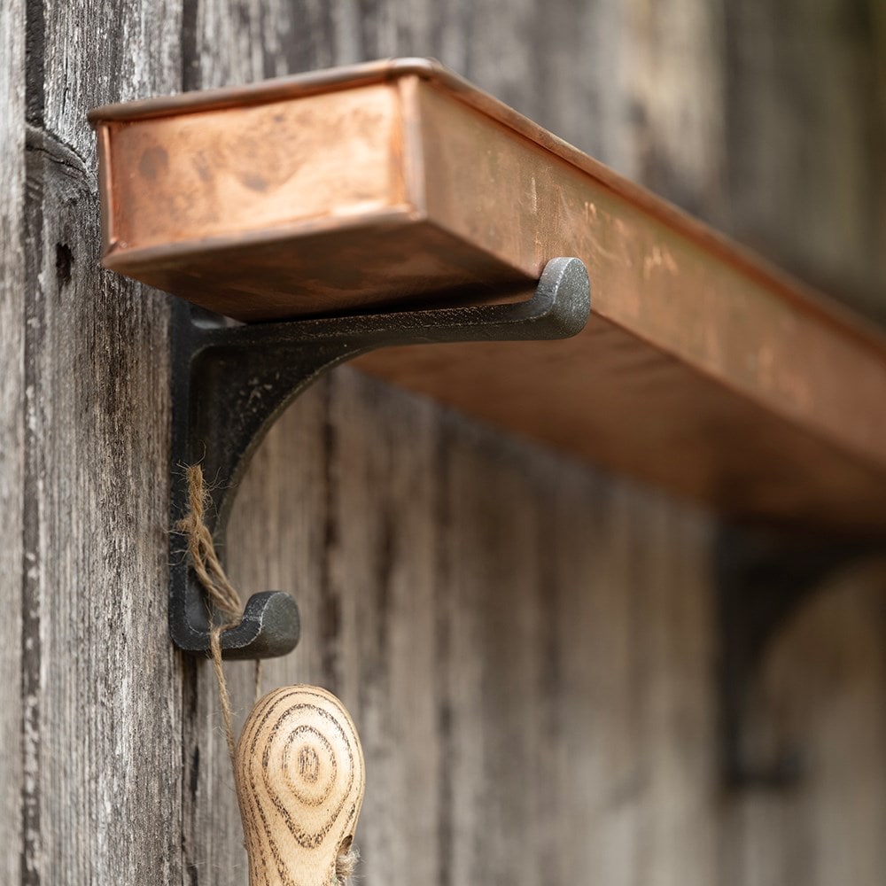 Wall tray brackets with hanging hook - set of two