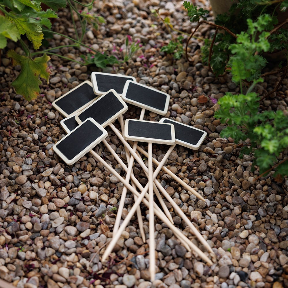 Large blackboard & wood plant label - set of 6