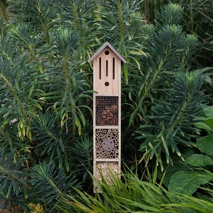 Insect hotel with stake - grey