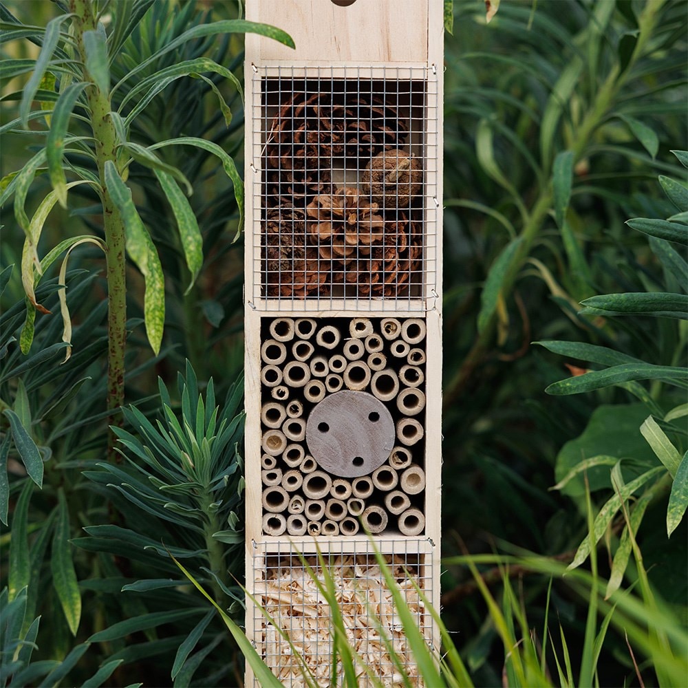 Insect hotel with stake - grey
