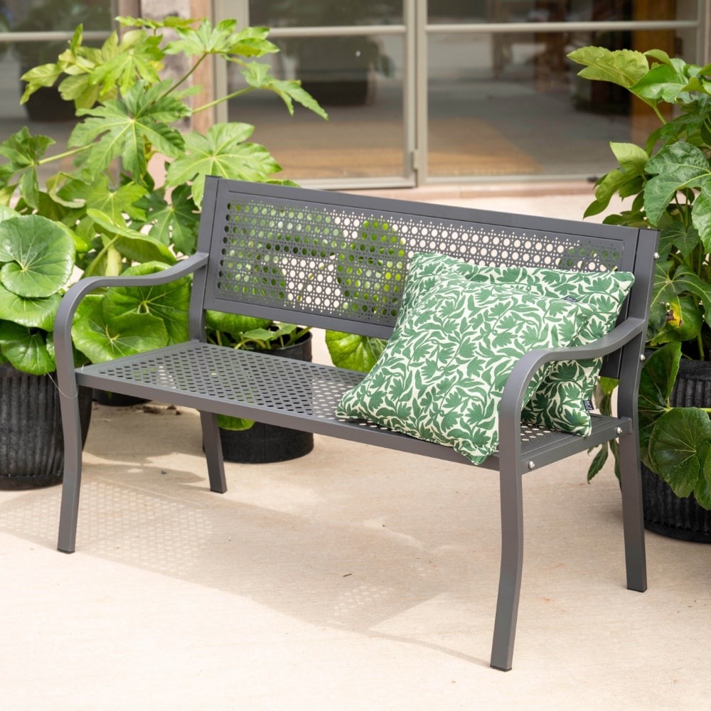 Charcoal metal bench