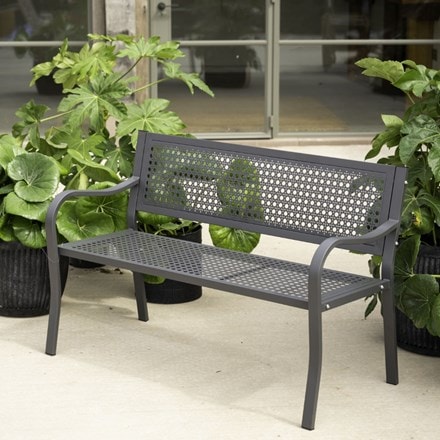 Charcoal metal bench