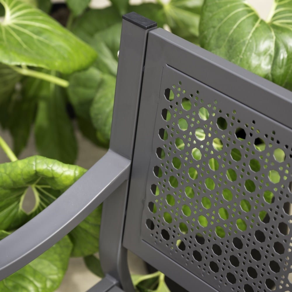 Charcoal metal bench