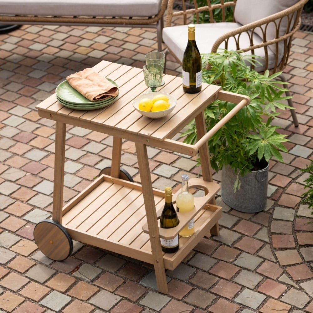 Wooden drinks trolley