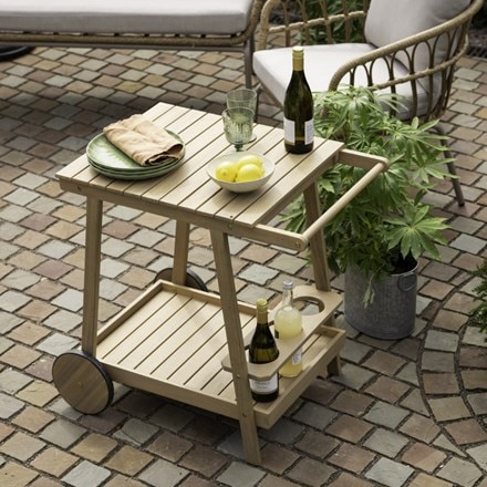 Wooden drinks trolley