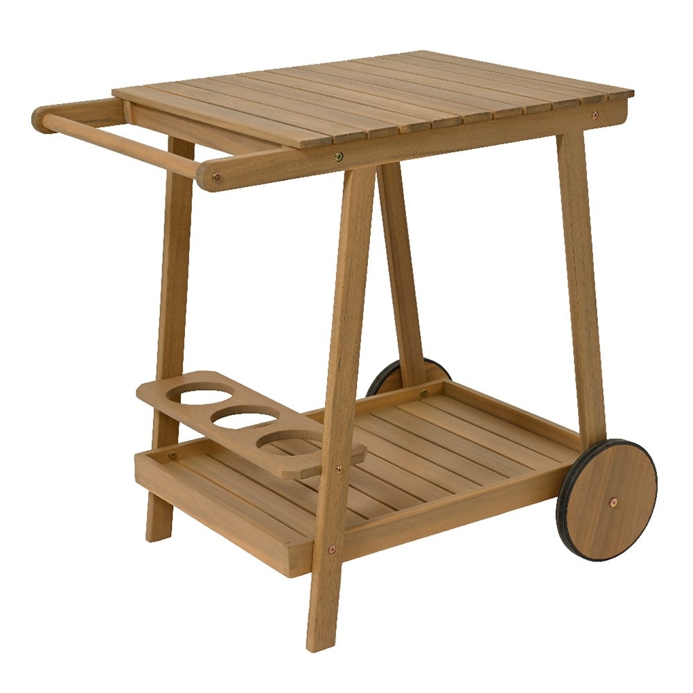 Wooden drinks trolley