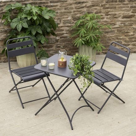 Grey foldable bistro set