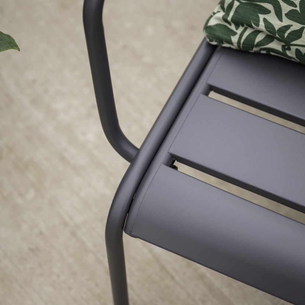 Grey metal lounge chair set