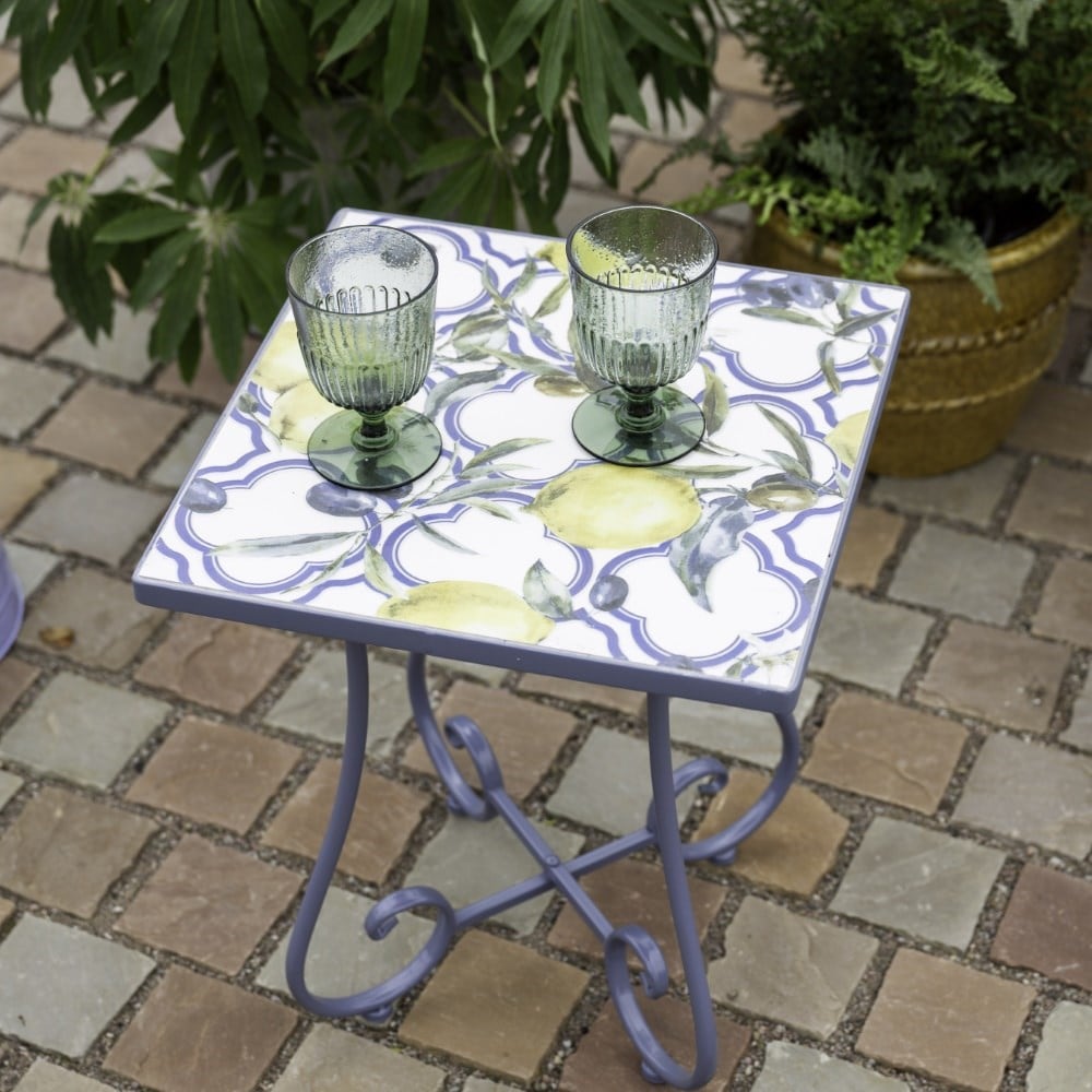 Lemon tile side table