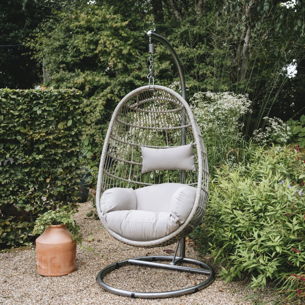 Grey weave single hanging chair