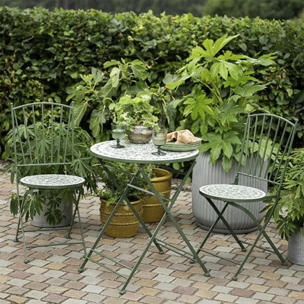 Green mosaic bistro set