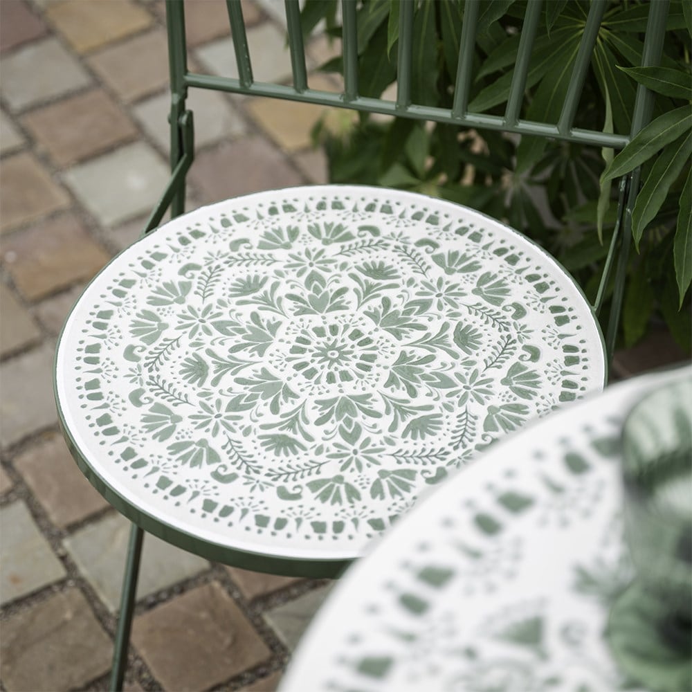 Green mosaic bistro set