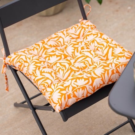Orange printed seat pad