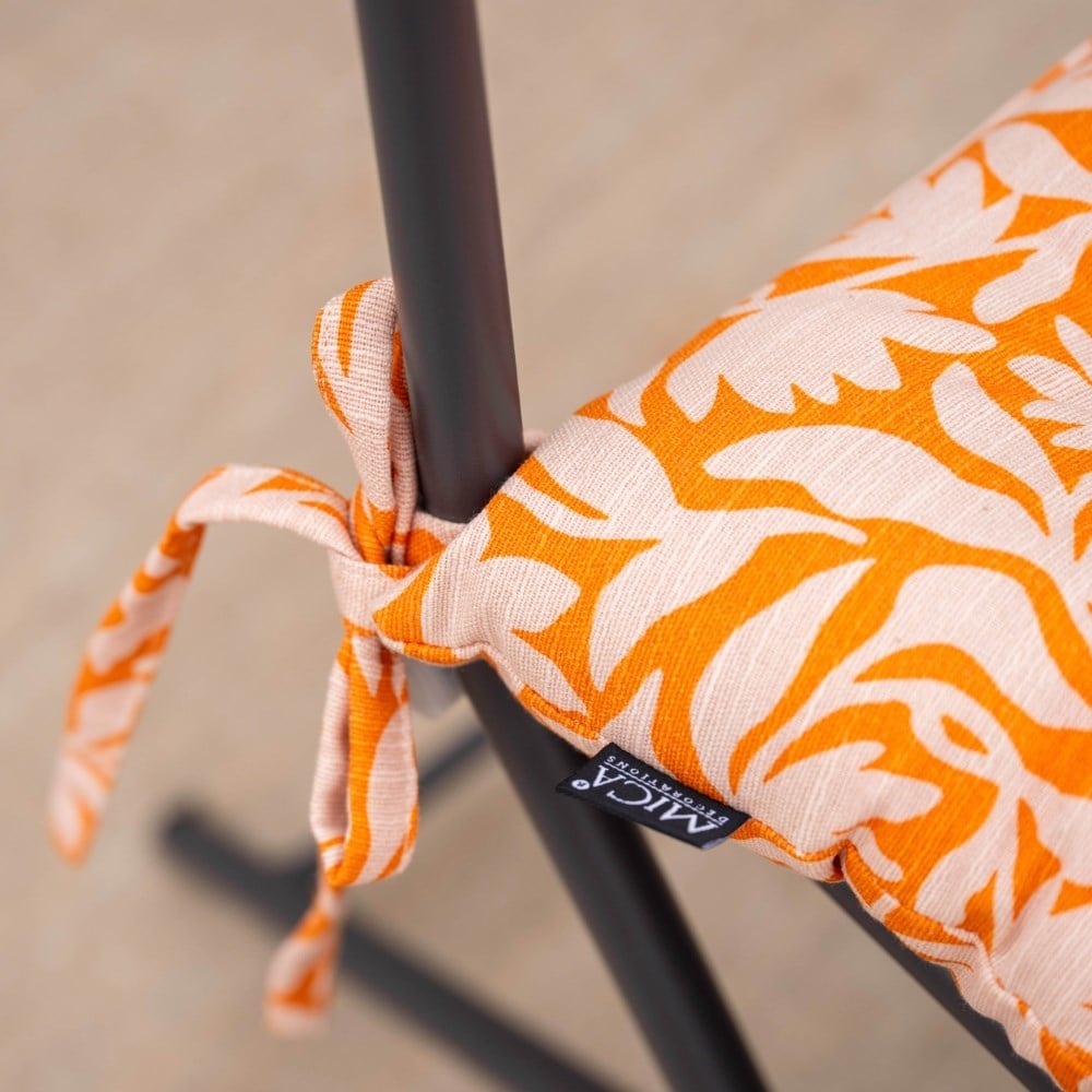 Orange printed seat pad