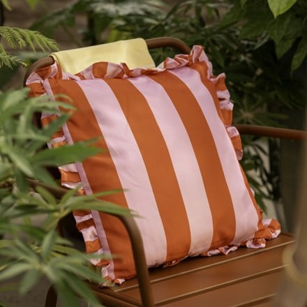 Bright stripe cushion - red