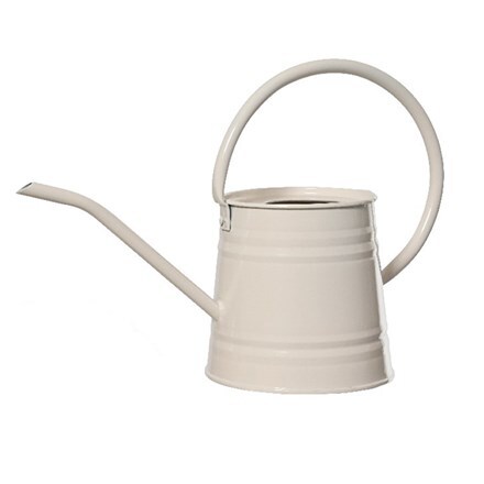 Indoor metal watering can - white