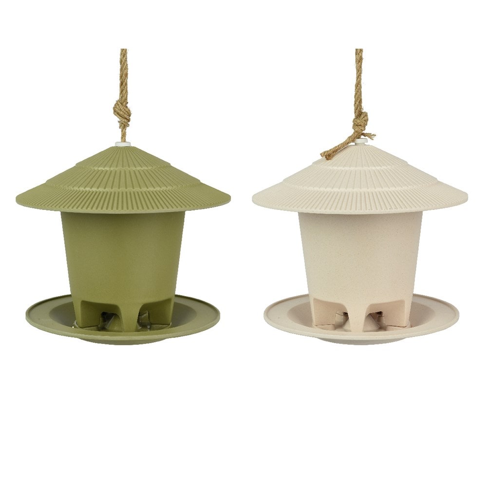 Bamboo bird feeder - green