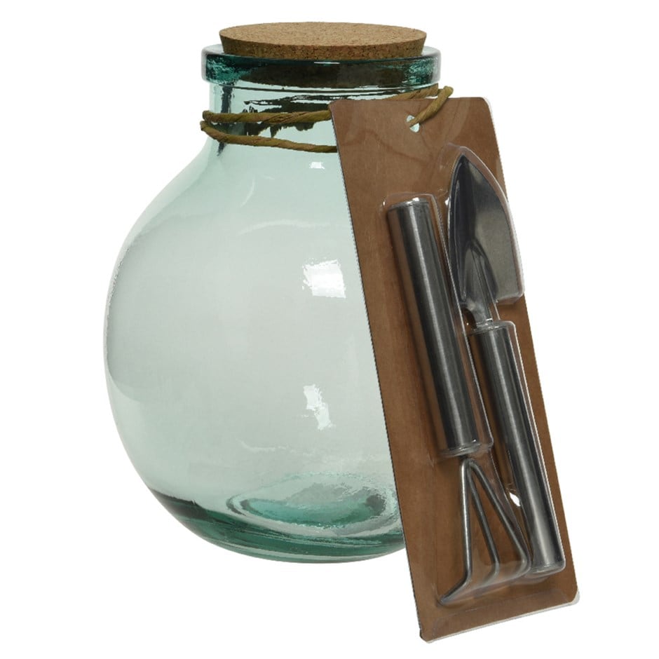 Round terrarium set with tools