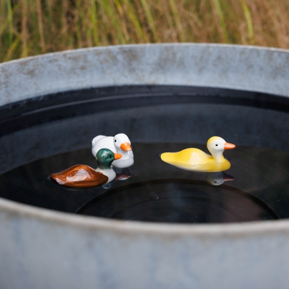 Set of 3 floating porcelain birds