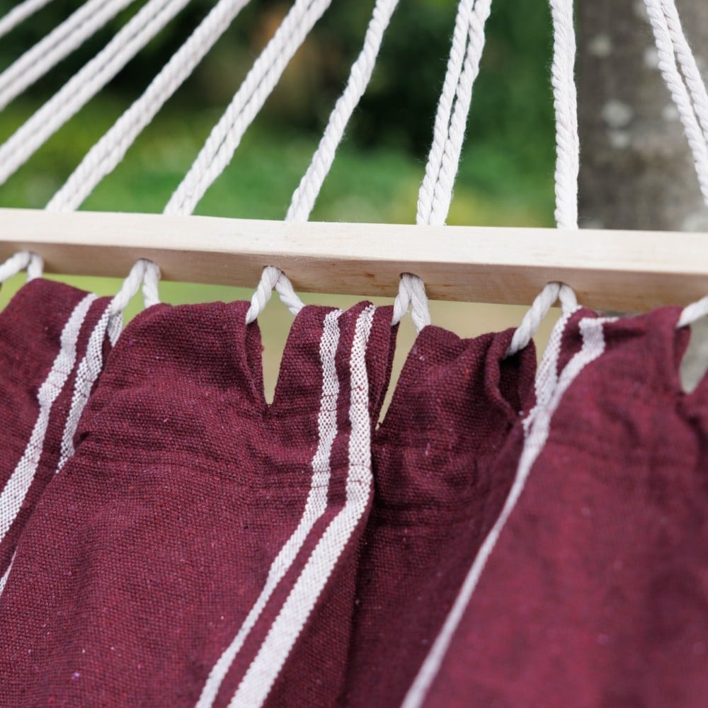Hammock - claret with cream stripe