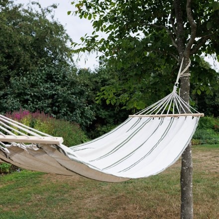 Hammock - cream with green stripe