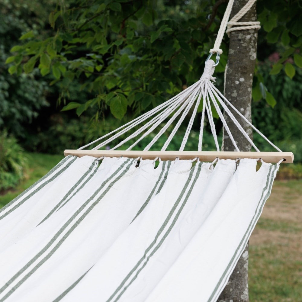 Hammock - cream with green stripe