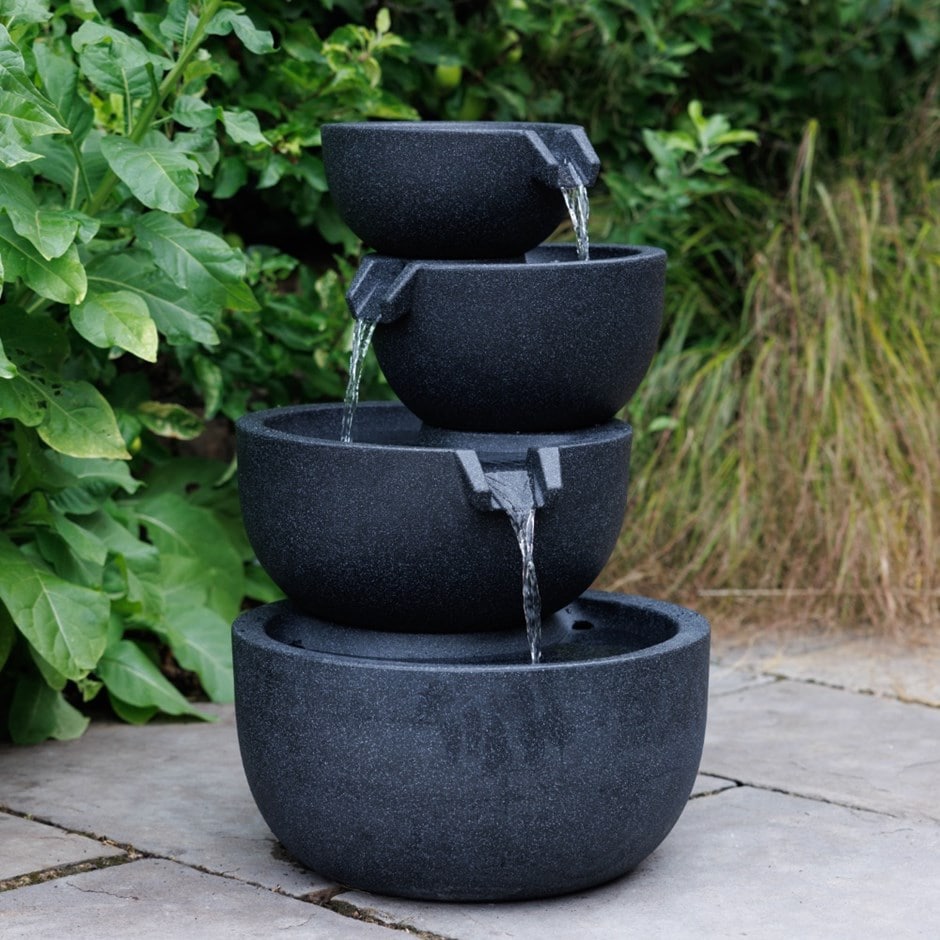 Towered bowl water feature