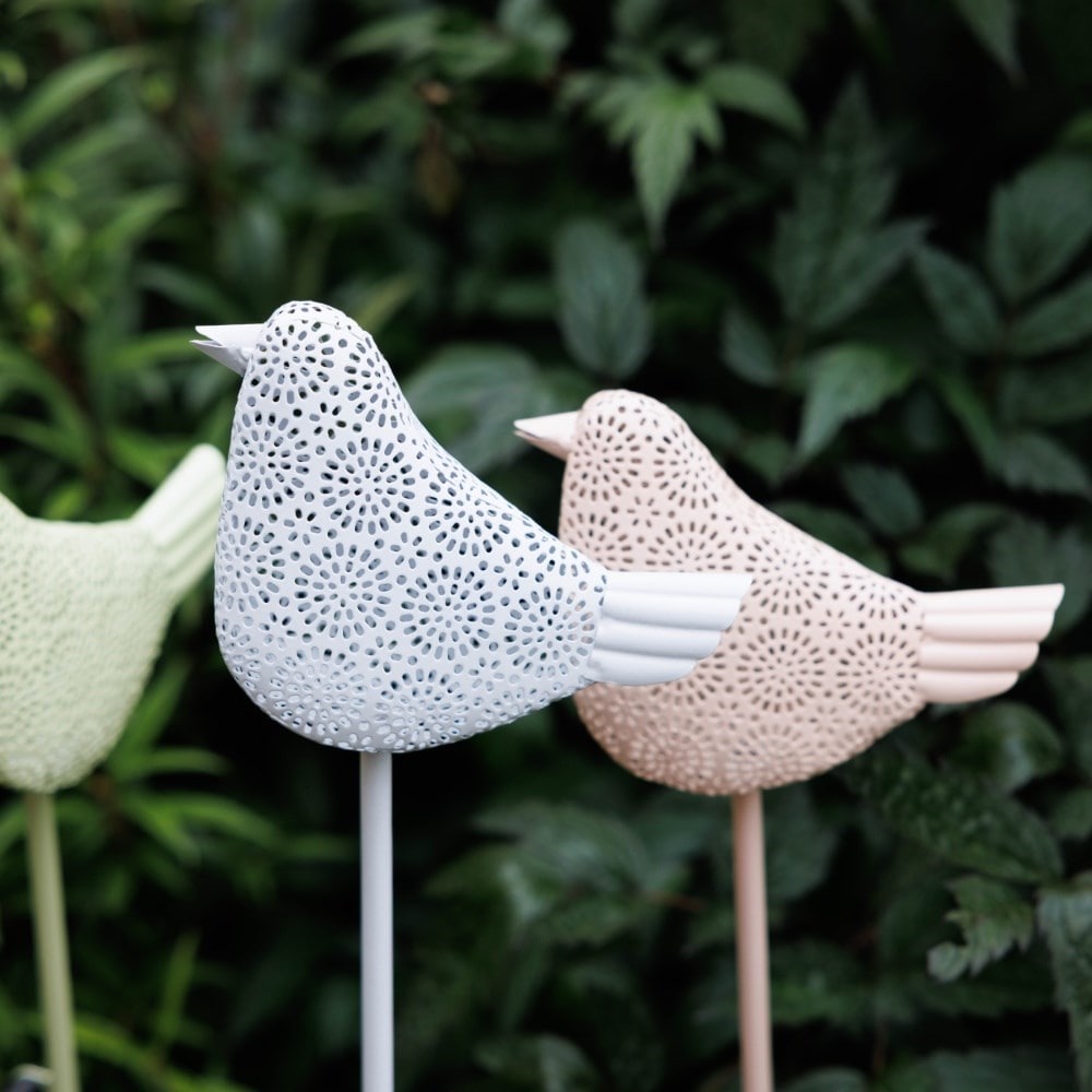 Set of four solar bird lights 