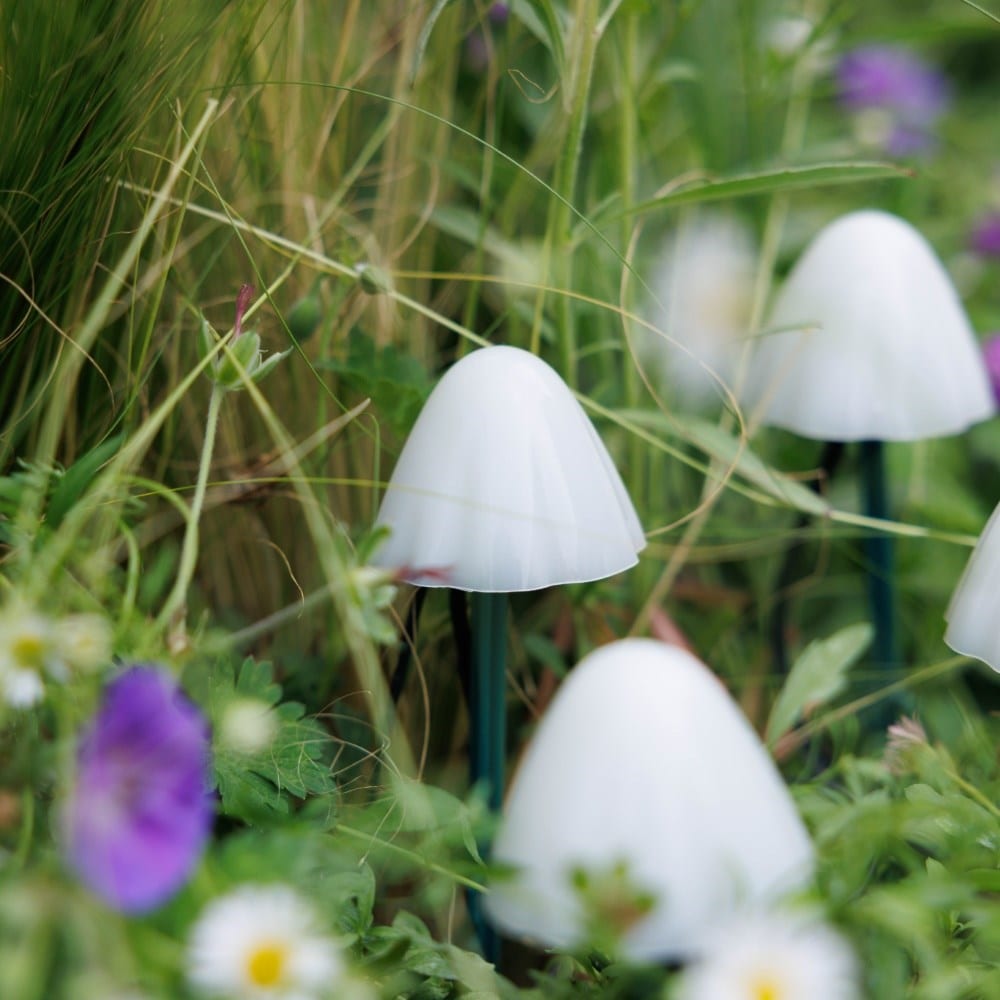 Solar mini mushroom stake lights