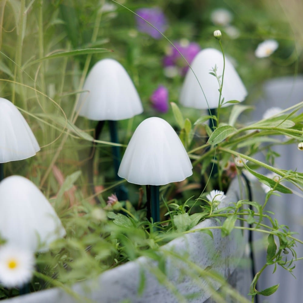 Solar mini mushroom stake lights