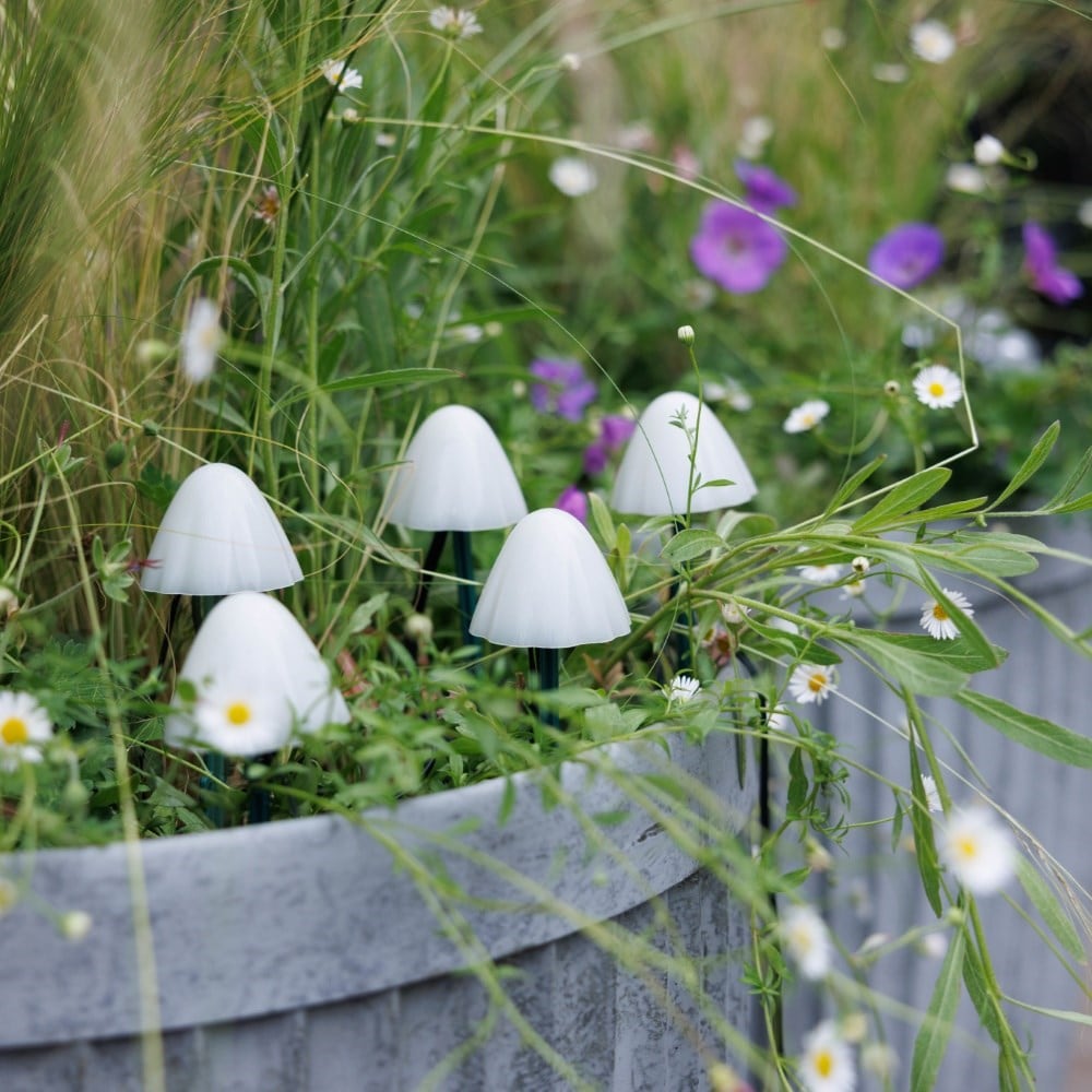 Solar mini mushroom stake lights