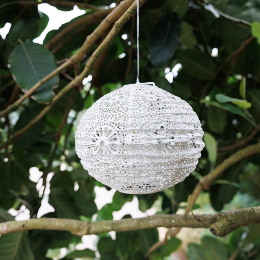 Solar globe lantern - white