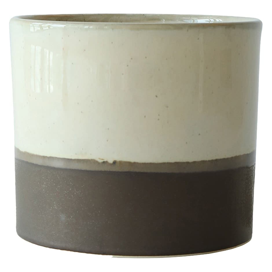 Glazed ombre bronze & cream pot