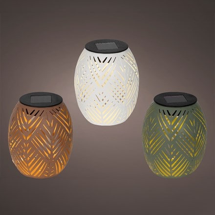 Set of three solar table lamps