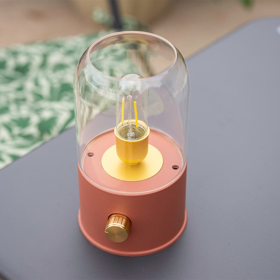 Rechargeable table lamp - terracotta