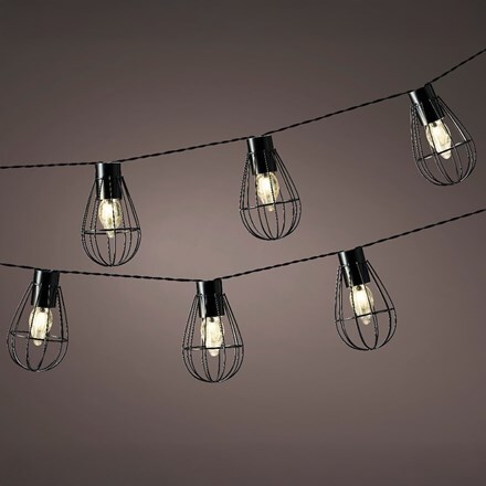 Solar metal lantern string lights
