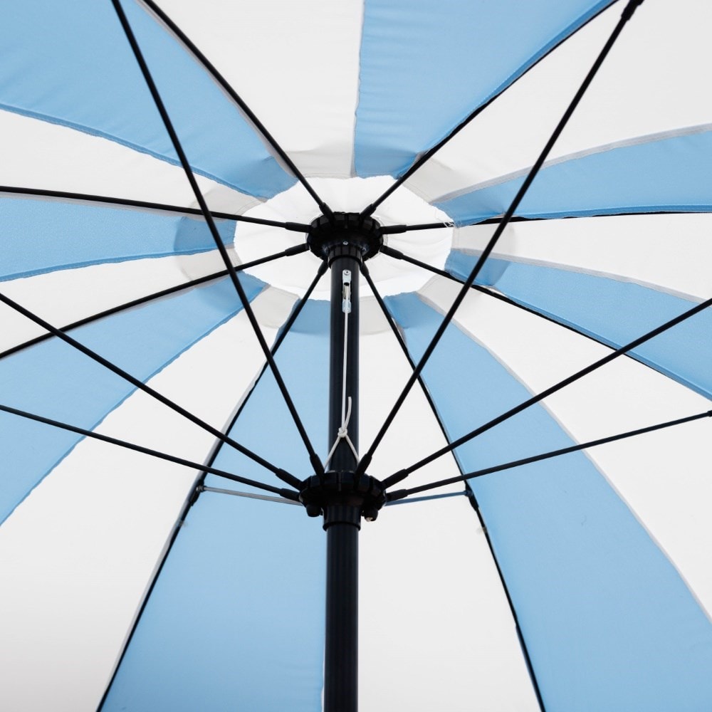 Tassel trim parasol blue and white