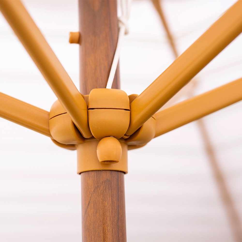 Green stripe ruffle edge parasol