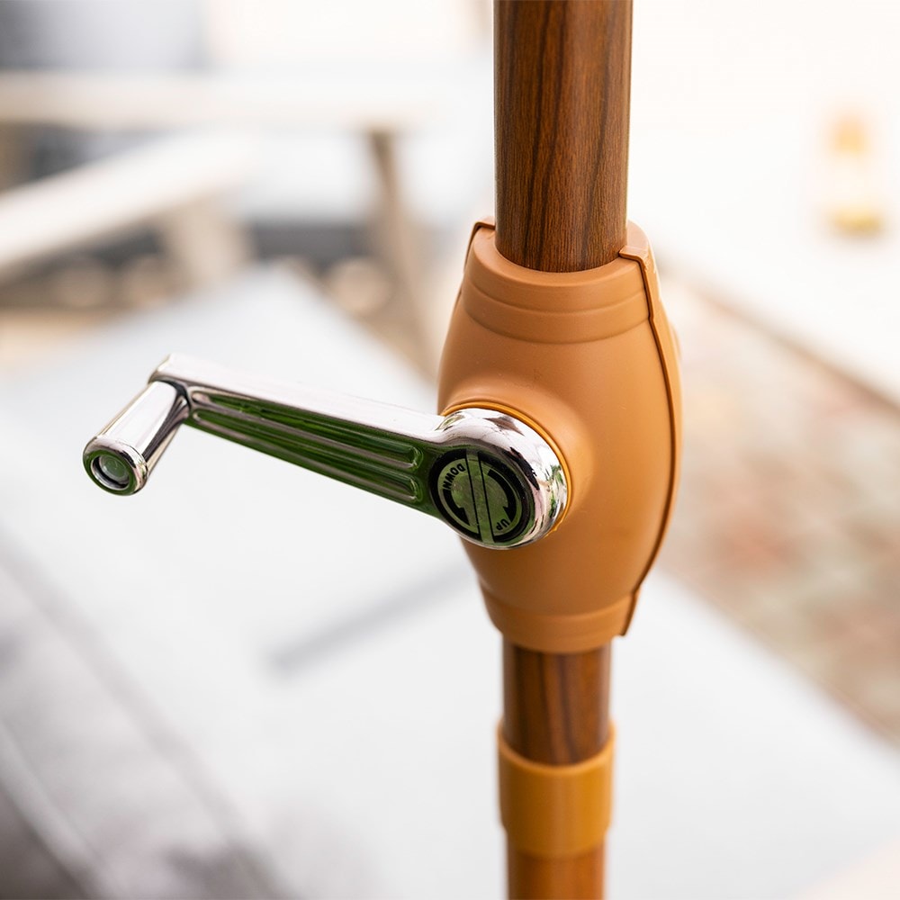 Green stripe ruffle edge parasol