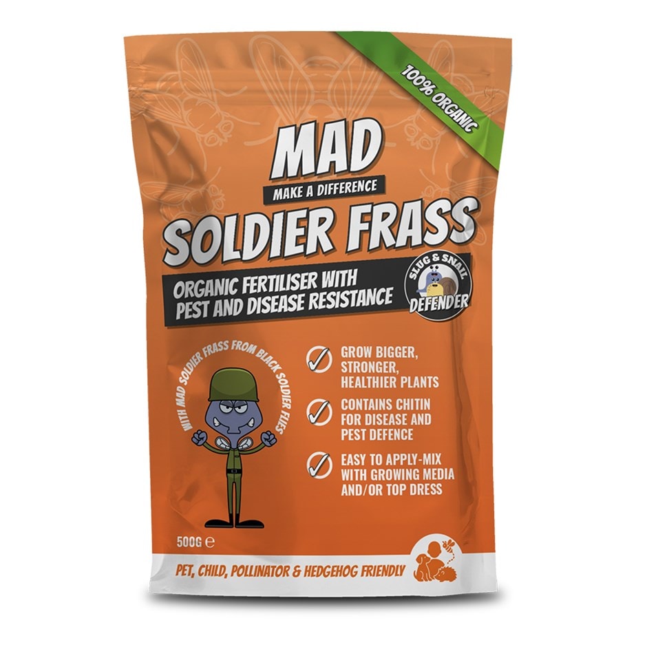 Frass organic fertiliser with pest and disease resistance