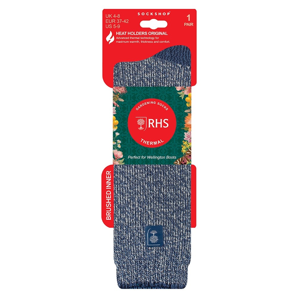 RHS Women's original thermal wellington boot socks - blue marl 