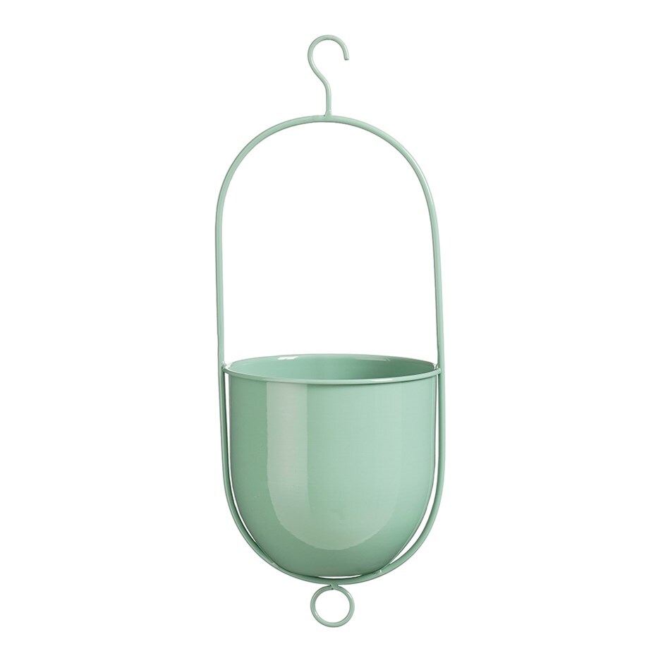 Hanging metal plant pot - mint