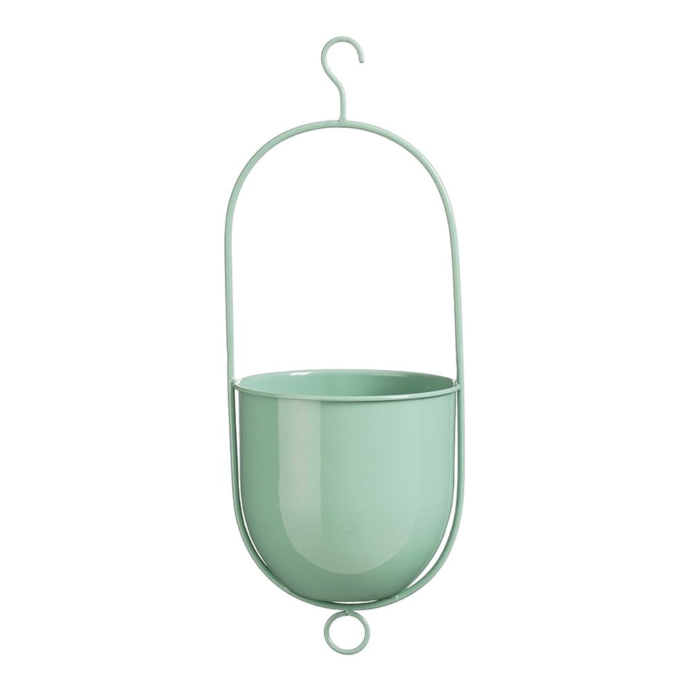 Hanging metal plant pot - mint
